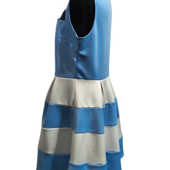Karin Stevens Light Blue and White Flare Dress Women's Size Medium - Picture 6 of 7